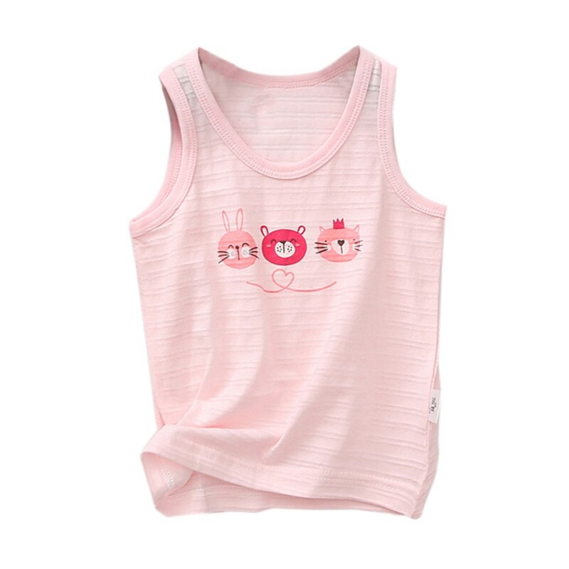 Zomer Meisjes Bloemen Tanks Mouwloze Tops Kids Kleding Katoen Printing Vest Baby Tiener Singlets Kinderen: 6 / 5-6Y