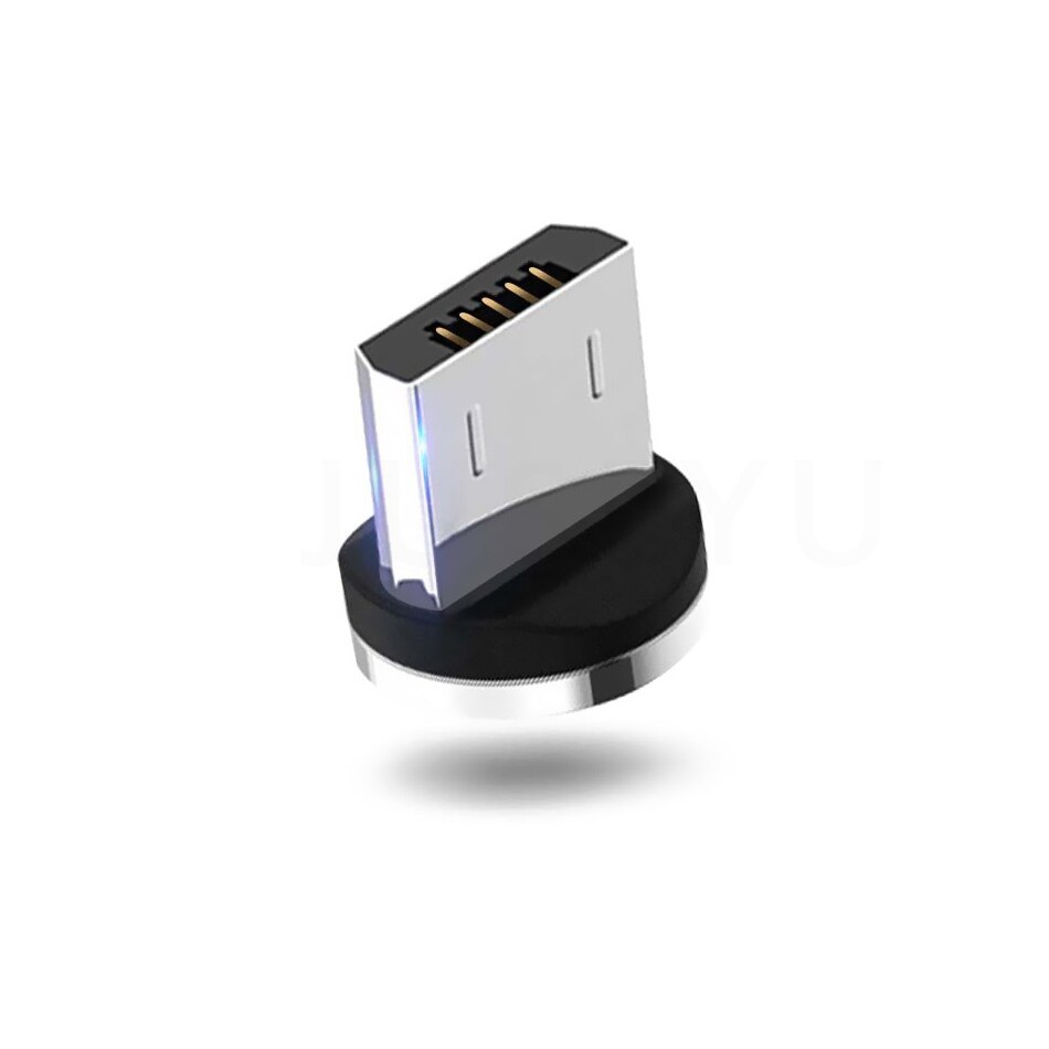Jusfyu vloeiende licht led magnetische kabel micro usb type c kabel snel opladen datakabel voor iphone samsung usb-c oplaadkabels: Alleen magnetische kop / Voor micro