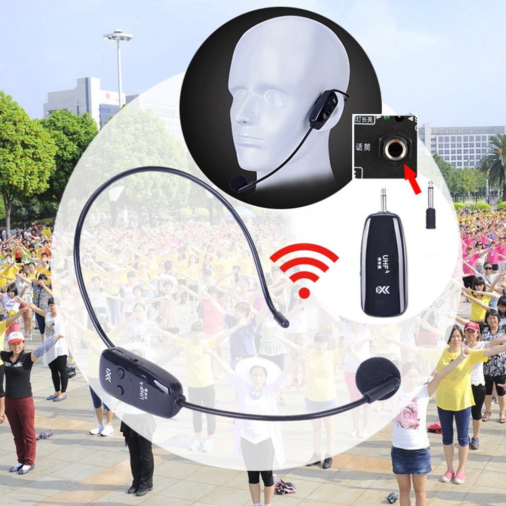 Wireless Microphone Headset Mic for Voice Amplifier Speaker Teaching Tour Guide 2.4G Remote Transmission HD Signal Mic