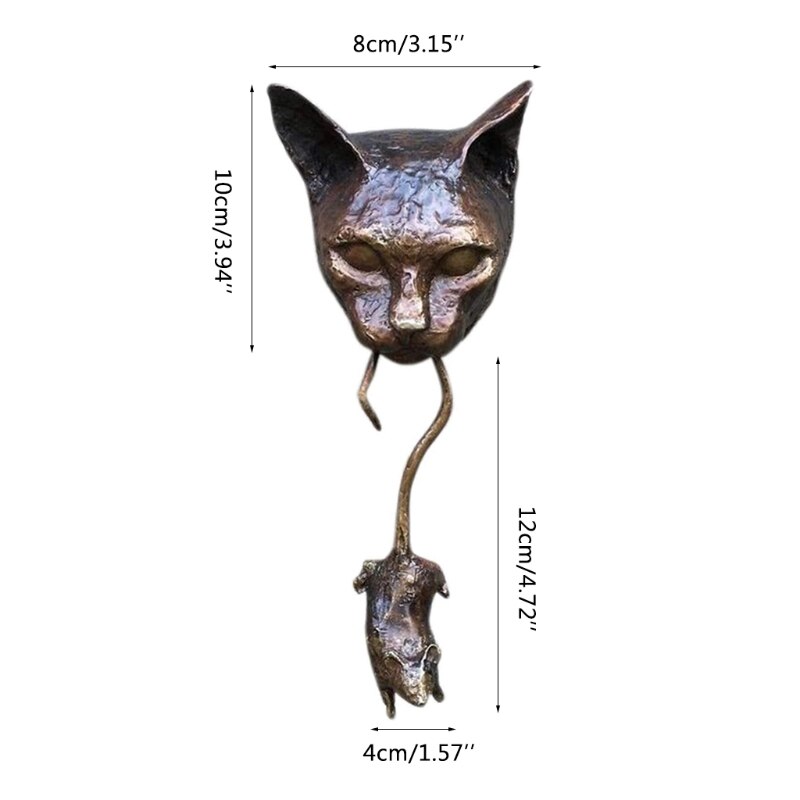 M89B Hars Cat Catch Muis Deurklopper Kat Deurklopper Met Swingende Muis Voordeur Decor Handgemaakte Deurknoppen Voor Kat liefde