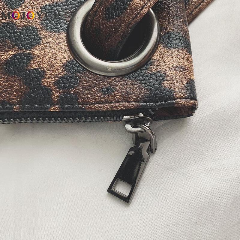 Léopard imprimé Portable voyage pochette sac à main femmes fermeture éclair bracelets sacs en cuir PU sac à main