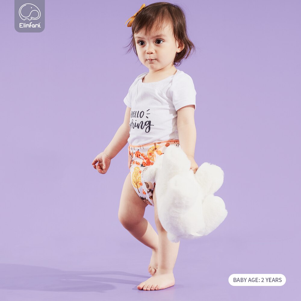 Elinfant Super Soft Baby Hybird A12 Cloth Diaper Waterproof Washable Adjustable Double Strength Suction Fit All 3kg~15kg Baby