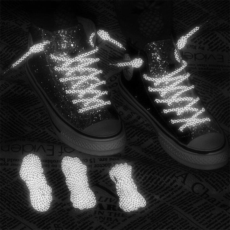 1 Paar 120Cm Reflecterende Schoenveters Lichtgevende Schoenveters Schoenen Vrouw Man Casual Sport Veters Ronde Veters Accessoires