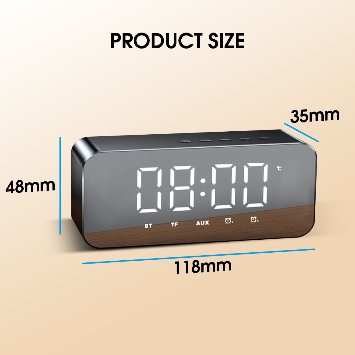 G50 Draadloze Bluetooth Speaker Met Fm Radio Mini Draagbare Kaart Spiegel Wekker Geluid Dual Wekker Instellingen Voor Alle telefoon