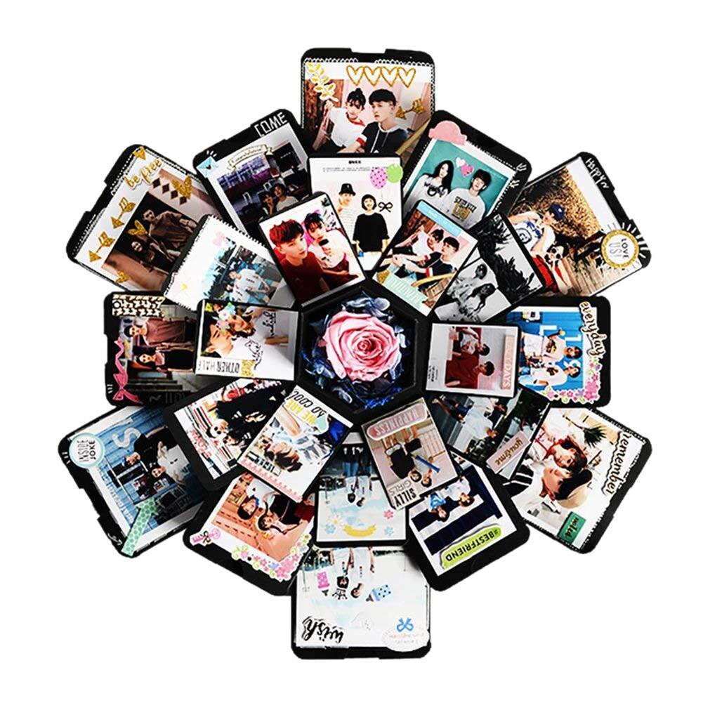 Hexagon 5-layer 6-sided Explosion Box Innovative Box DIY Photo Album Box Photograph Props