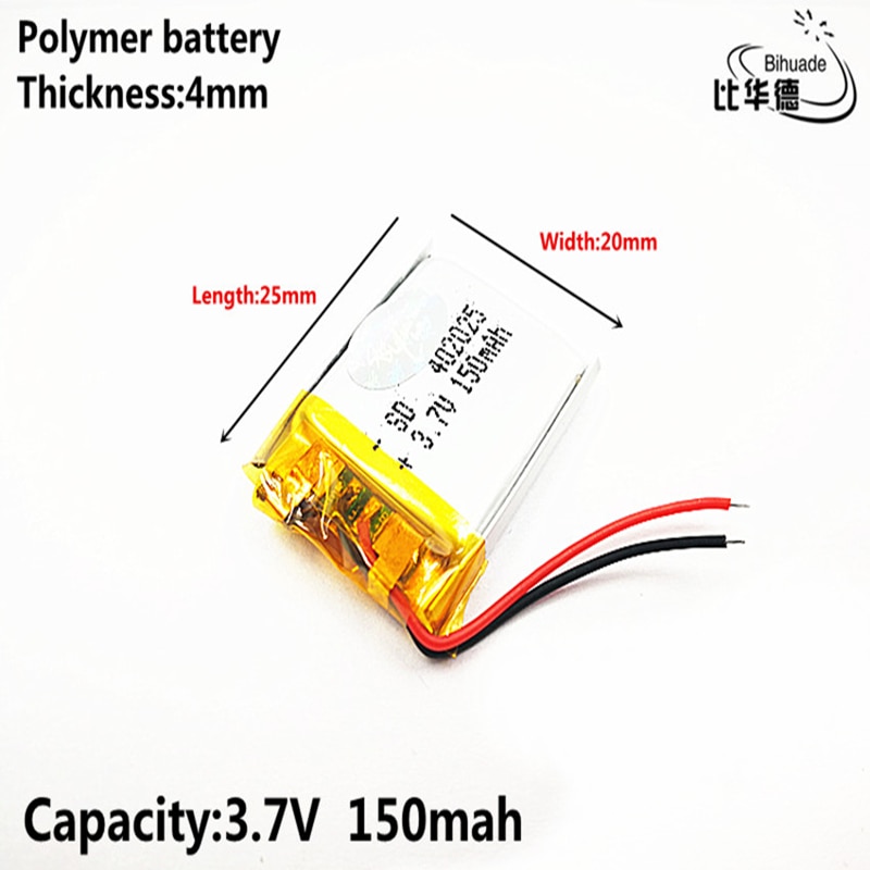 3.7V 402025 150mAh Polymer Li ion Battery For Ploy Grandado