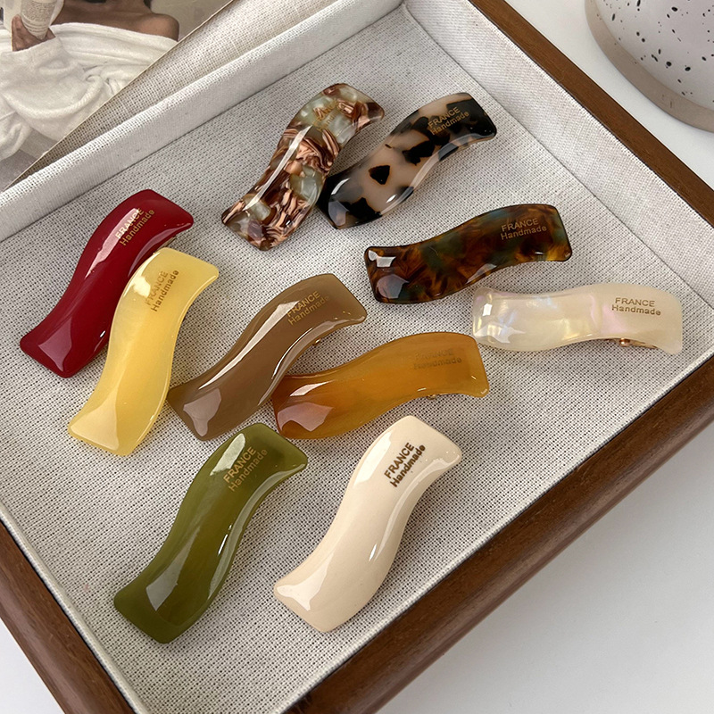 Retro Eenvoudige Golvende Acetaat Vorm Haarspeldjes Vrouw Meisjes Zoete Prachtige Haarspelden Kleurrijke Haarspeldjes Mode Haaraccessoires Nieuw