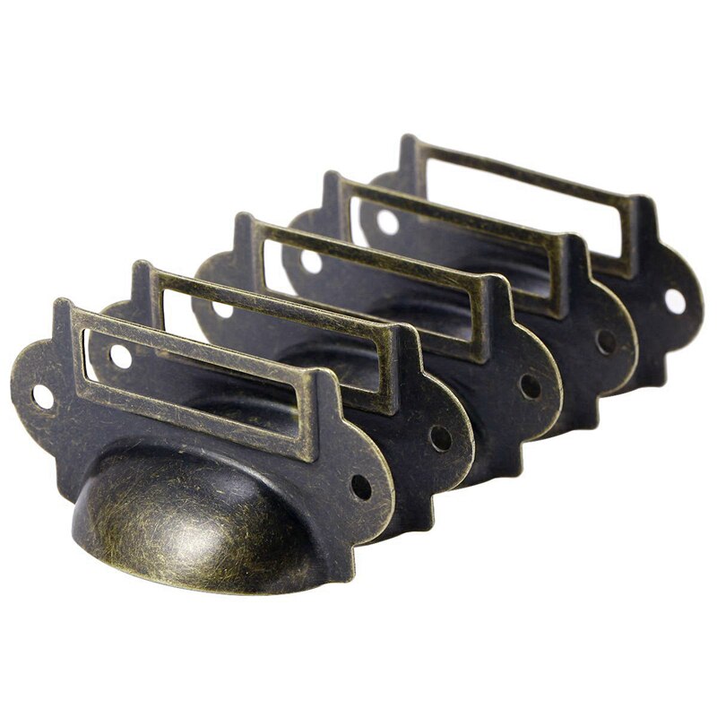 JFBL 20PCS File Name Card File Cabinet Handles Label Holder Antique Bronze Drawer Label Pull Cabinet Frame Handle File Name