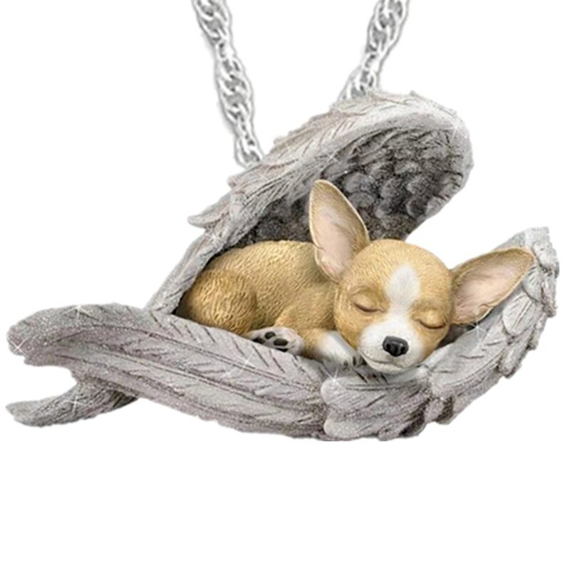 Exquisite Herz Shaped Flügel Hund Halskette Charme Herz Geformt Cartoon Hund Anhänger Halskette Accessoriesy