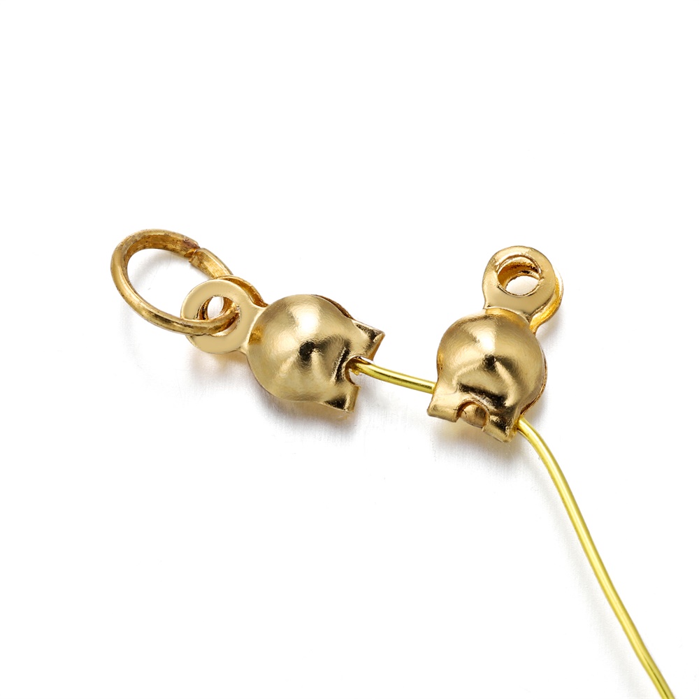 Fermoir de connecteur plaqué or en acier inoxydable, 50 pièces/lot, perles à sertir pour Bracelet, collier, chaînes, fournitures de fabrication de bijoux à faire soi-même