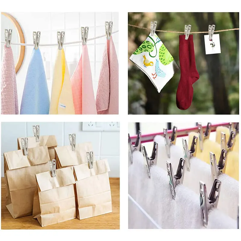 3-20 Stuks Kleding Clips Rvs Zwembad Handdoek Clips Wasknijpers Pinnen Houders Kleding Quilts Klemmen Afdichting clip Naaien Clip
