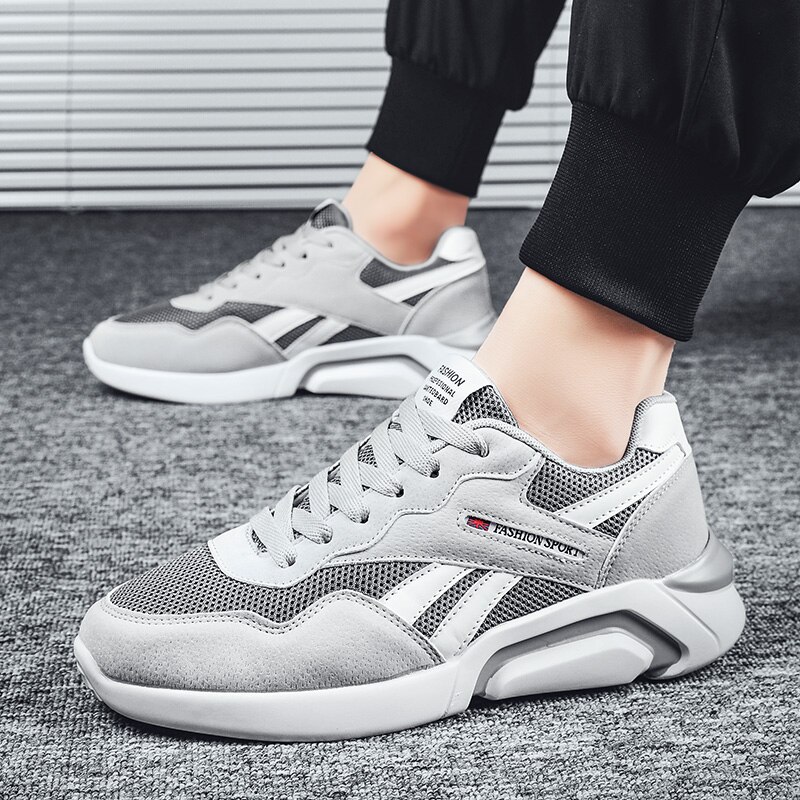 Men's Breathable Mesh Sneakers Spring Old Shoes Black/white Mens Shoes Casual Shoes for Men Low Lace-up Comfortable