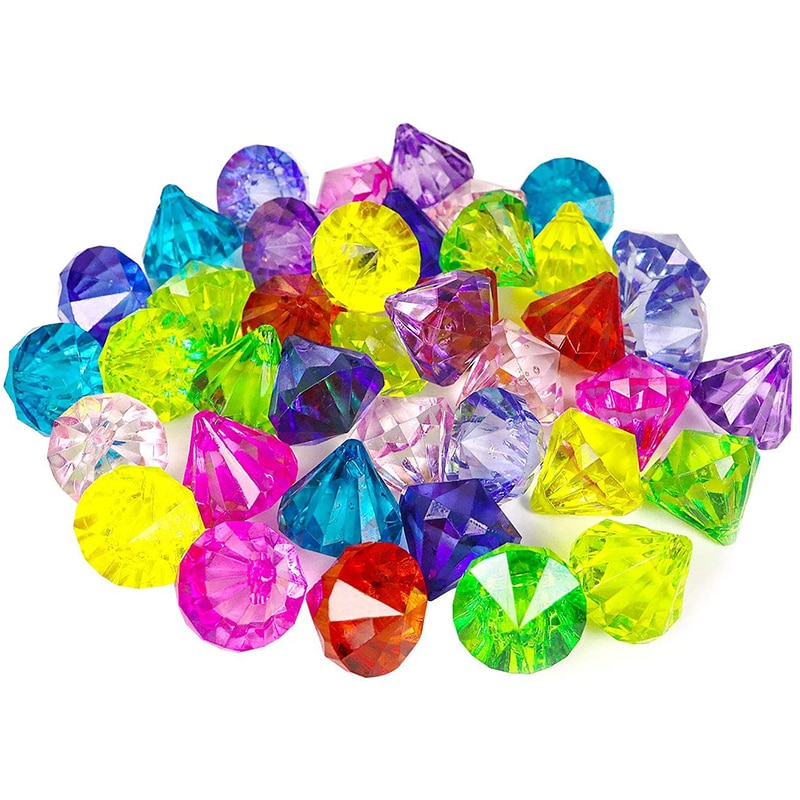 40 Pcs Big Acrylic Diamond Artificial Gems Pirate Treasure for Home Decoration, Table Scatters, Vase Fillers, Party