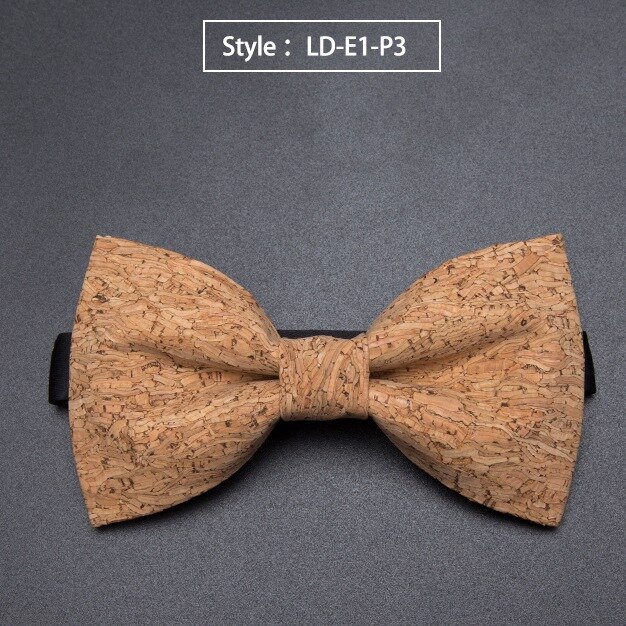 Kurk Hout Mode Strikjes Mens Novelty Handgemaakte Massief Das voor Mens Wedding Party Man Accessoires Mannen Bowtie: LD-E1-P3