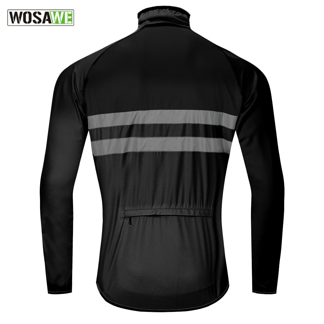 WOSAWE Ultralight Reflective Men&#39;s Cycling Jacket Long Waterproof Windproof Road Mountain Bike MTB Jackets Bicycle Windbreaker
