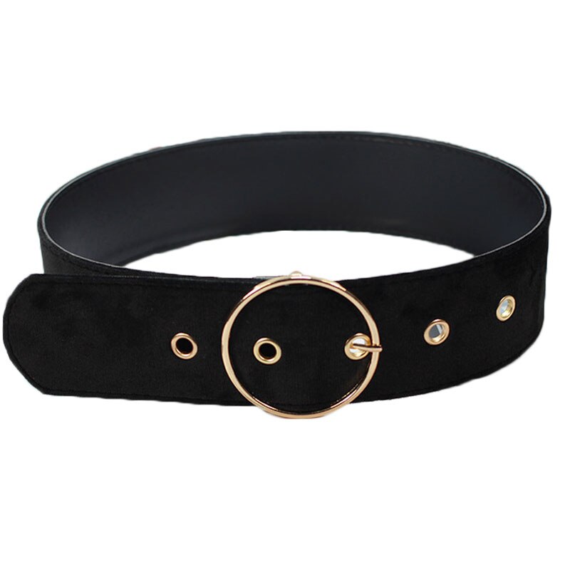 1 Pc Retro Lange Fluwelen Riem Ronde Vierkante Metalen Pin Gesp Decoratieve Casual Brede Tailleband Mode Vrouwelijke Jurk Jas Trui riem: Army Green