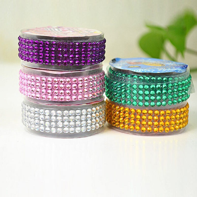 Kristal kleurrijke acryl zelfklevende strass steentjes sticker tape knutsel glitter edelsteen diy stickers voor scrapbooking kunst decoratie
