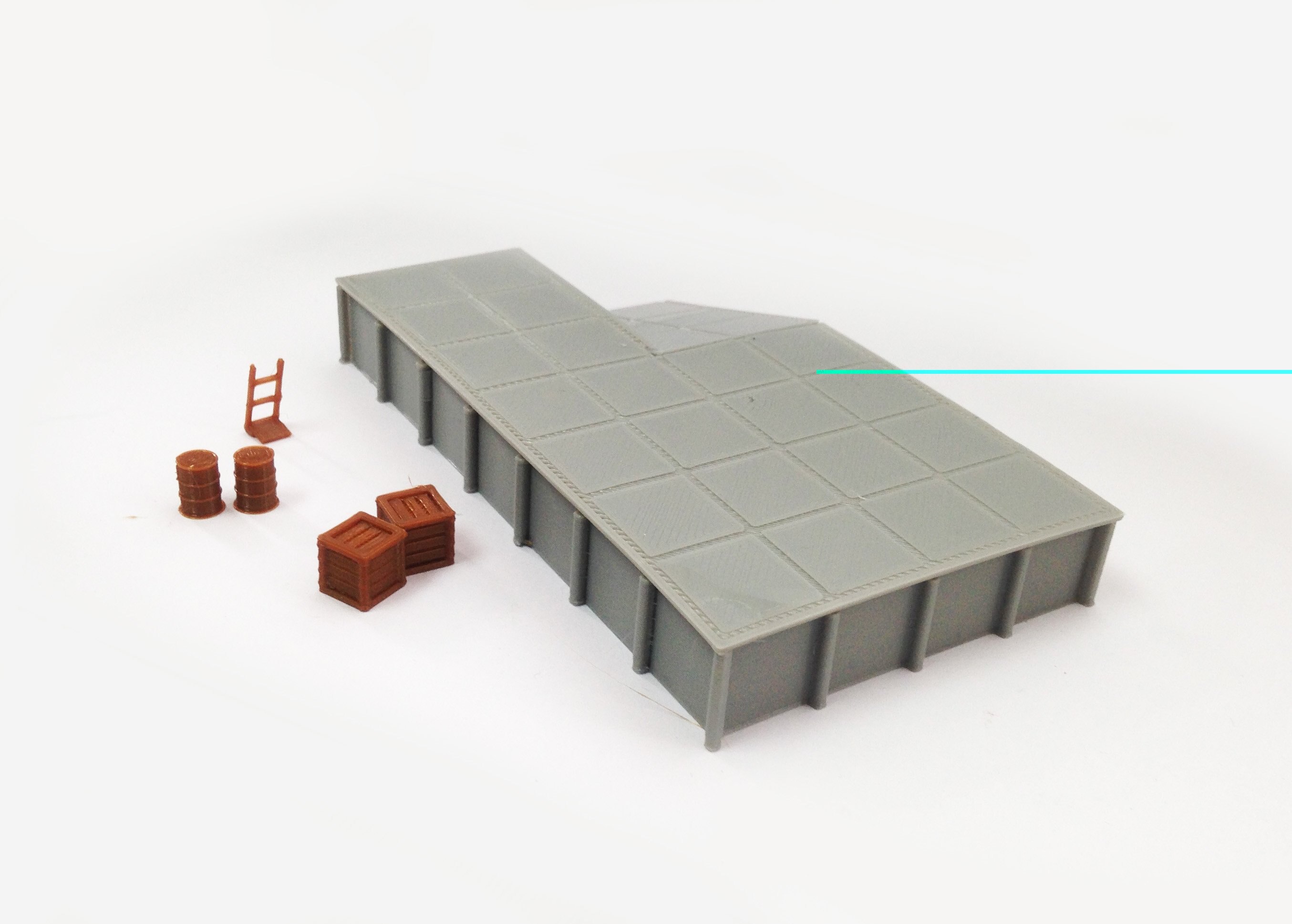 Outland Models Platform / Loading Dock (wide) w Goods HO Scale Train Railway