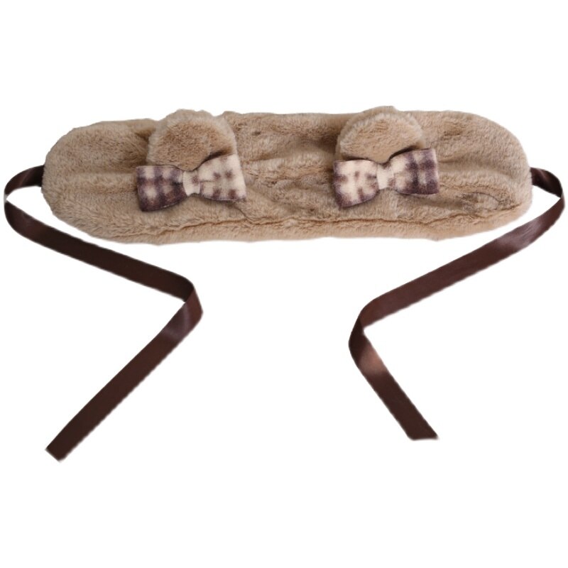 Jesienią i zimą japońskie słodkie nauszniki lolita żartowniś kapelusz niedźwiedź brunatny siatka uszna piękne i ciepłe aksamitne nauszniki czapka