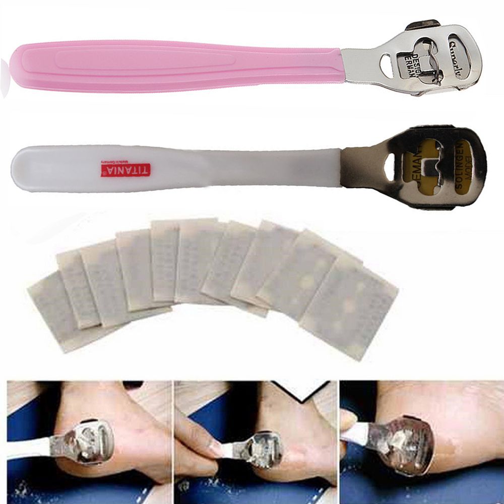 Hard Dead Skin Remover Cutter Shaver Trimmer Pedicure Blade Foot Caring Stainless Steel Pedicure Tools Or 10 Blades