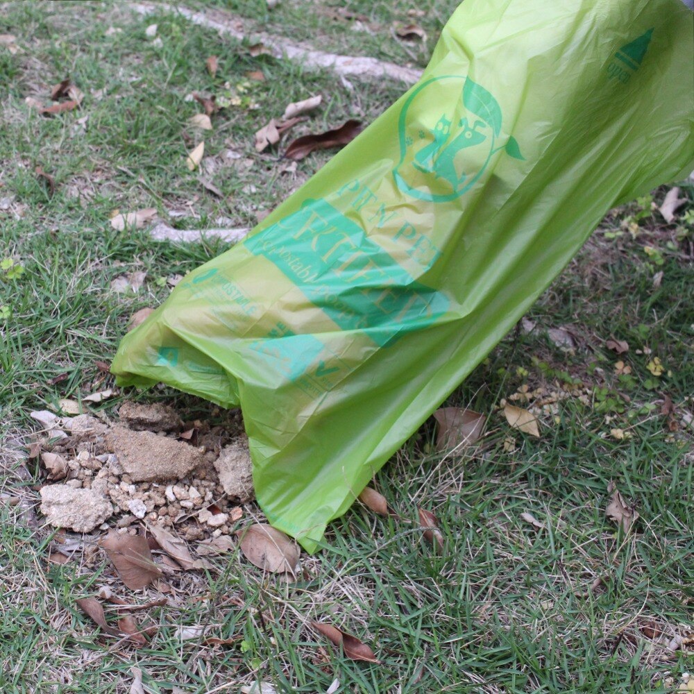 Biodegradable Dog Poop Bags Cornstarch Earth Friendly Zero Waste 17 Micron ASTM D6400 Compostable Cat Waste Bags Garbage Bags