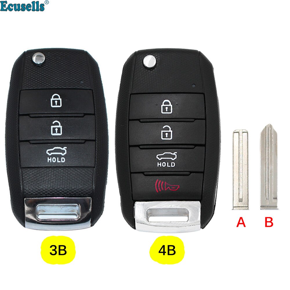 3/4 przyciski obudowa pilota z kluczykiem samochodowym pokrowiec kieszonka na zegarek dla KIA Rio optymizm Cerato Carens Sportage Sorento forte nie oszlifowany zabawka40 lub HYN14 ostrze