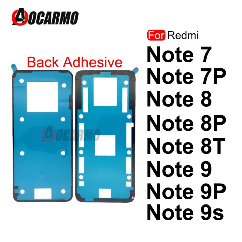 Aocarmo Terug Lijm Voor Xiaomi Redmi Note 7 8 9 Pro 9S 9S 8T Terug Glas Cover sticker Lijm