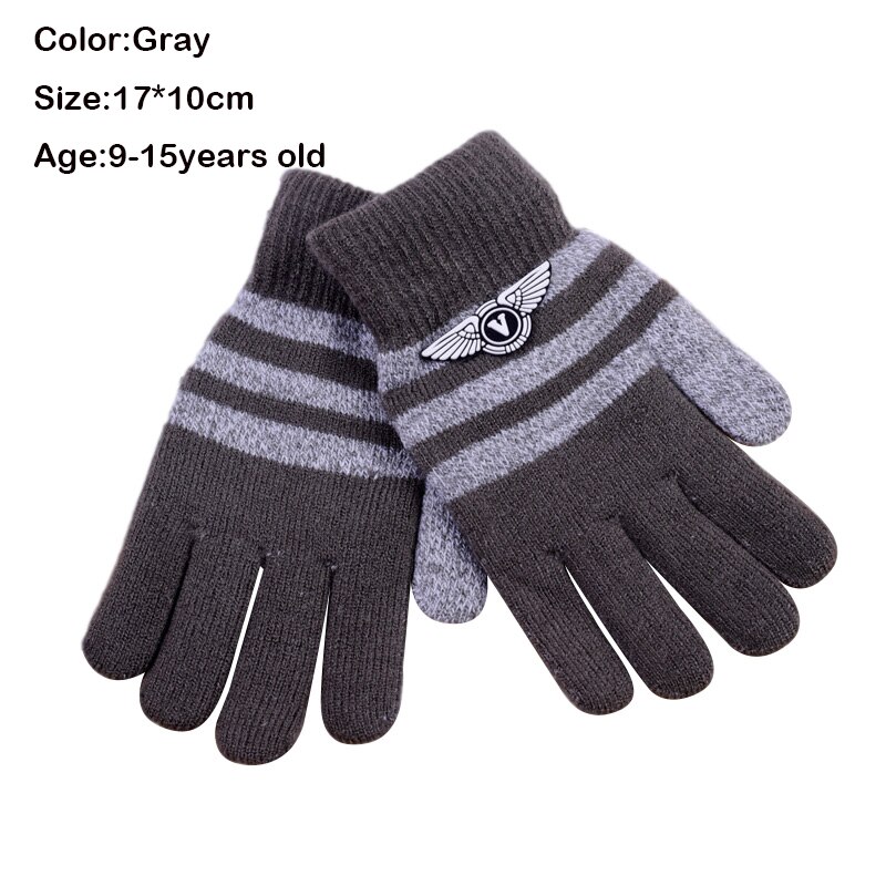 Children's Warm Gloves Kids Boys Thicken Keep Warm Finger Mittens Soft Multicolor Mosaic Color Children's Accessories: C