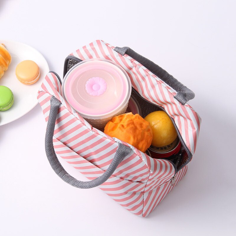 Animal Print Waterproof Nylon Portable Zipper Lunch Bag Women Student Lunch Box Thermo Bag Office School Picnic Cooler Bag Bolso