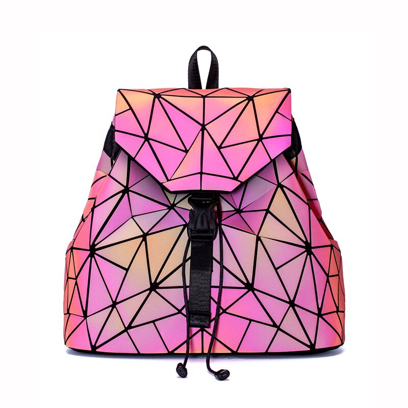 Vrouwen Rugzak School Holografische Dames Geometrische Lichtgevende Rugzak Schooltassen Voor Tienermeisjes Purse Mochila