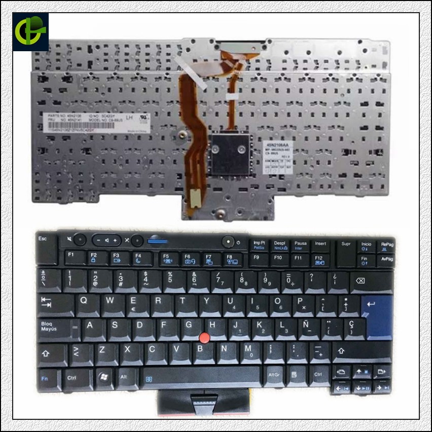 Touche Clavier Lenovo ThinkPad &ndash; AZERTY Francese, Noir, Pour T410 T420 X220 Etc.