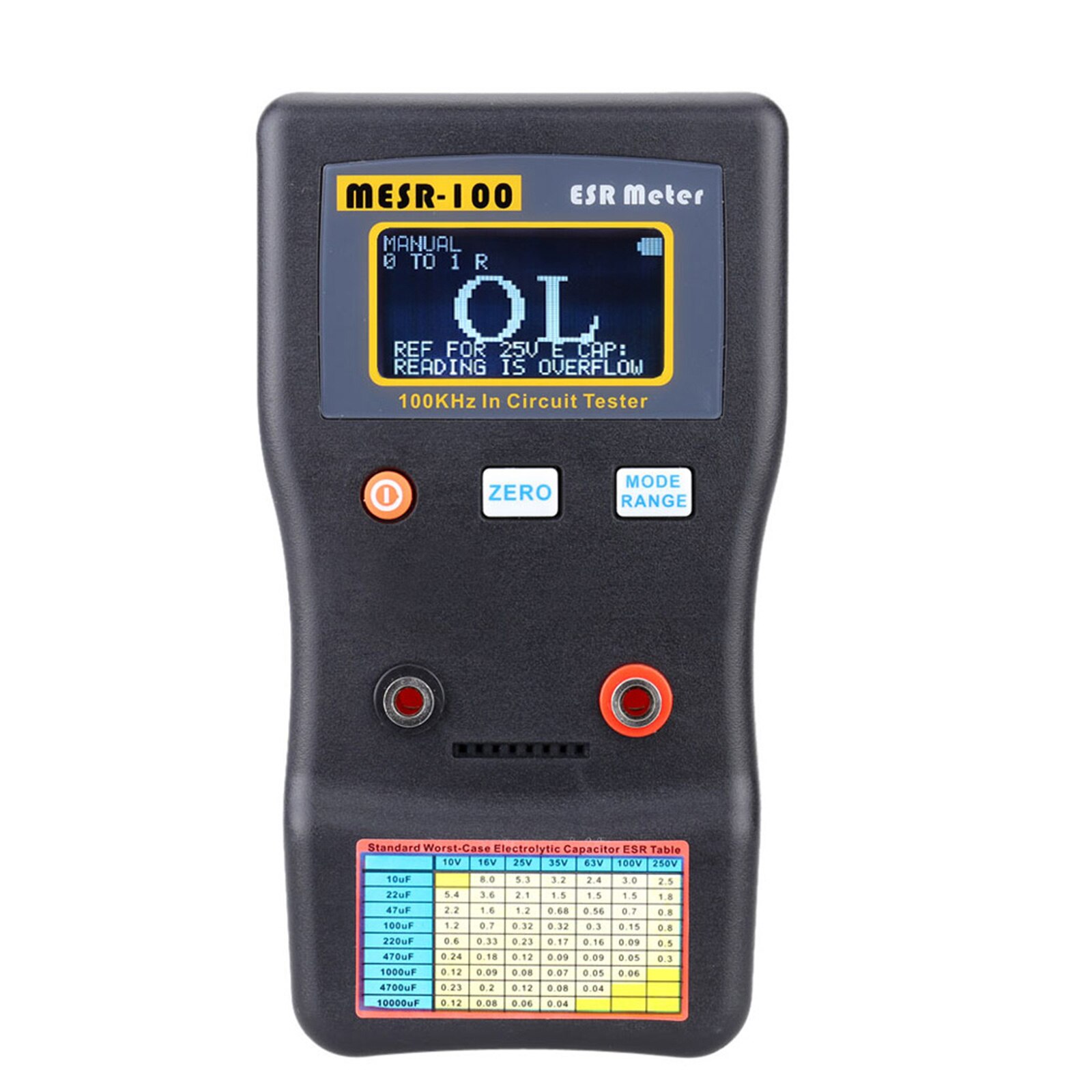 MESR-100 ESR capacité Ohm mètre mesure capacité résistance condensateur testeur de Circuit avec pince de Test SMD