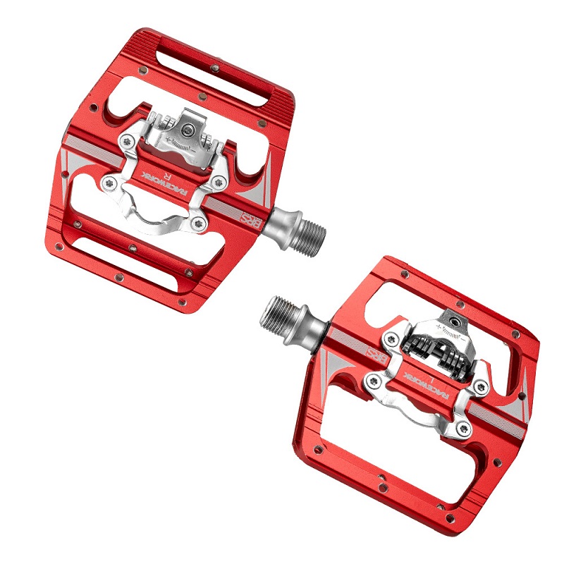 RACEWORK M215 pedały do ​​podnóżka rowerowego Mtb mieszane pedały klip podnóżek do roweru górskiego podwójna funkcja Spd aluminiowy podnóżek