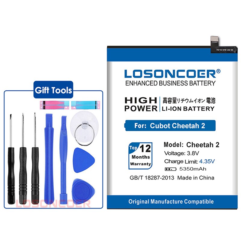 LOSONCOER 5350mAh Mobiele Telefoon Batterijen Cheetah2 Voor Cubot Cheetah 2 Batterij + Snel Aankomen