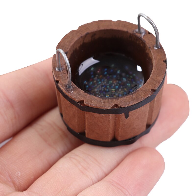 1Stck Holz Becken Holz Fass Möbel 1:12 Puppenhaus Miniaturen Puppe Haus Zubehör