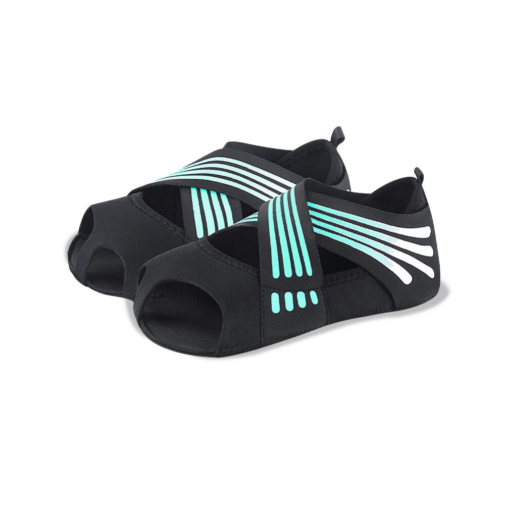 1 paar zehenfreie, rutschfeste damensocken für yoga, barre, pilates, fitnessstudio, sport, tanz, schwarz: Blau / M