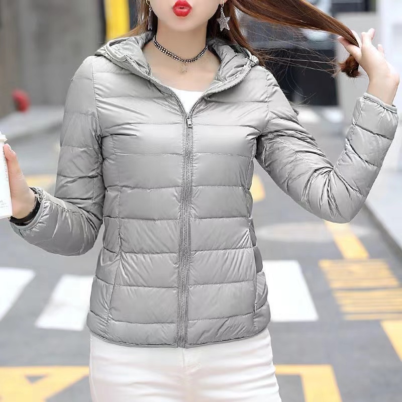 2024New Female Cold Jacket Women Winter Light White Duck Down Jacket Slim Puffer Jacket Portable Windproof Down Coat Top