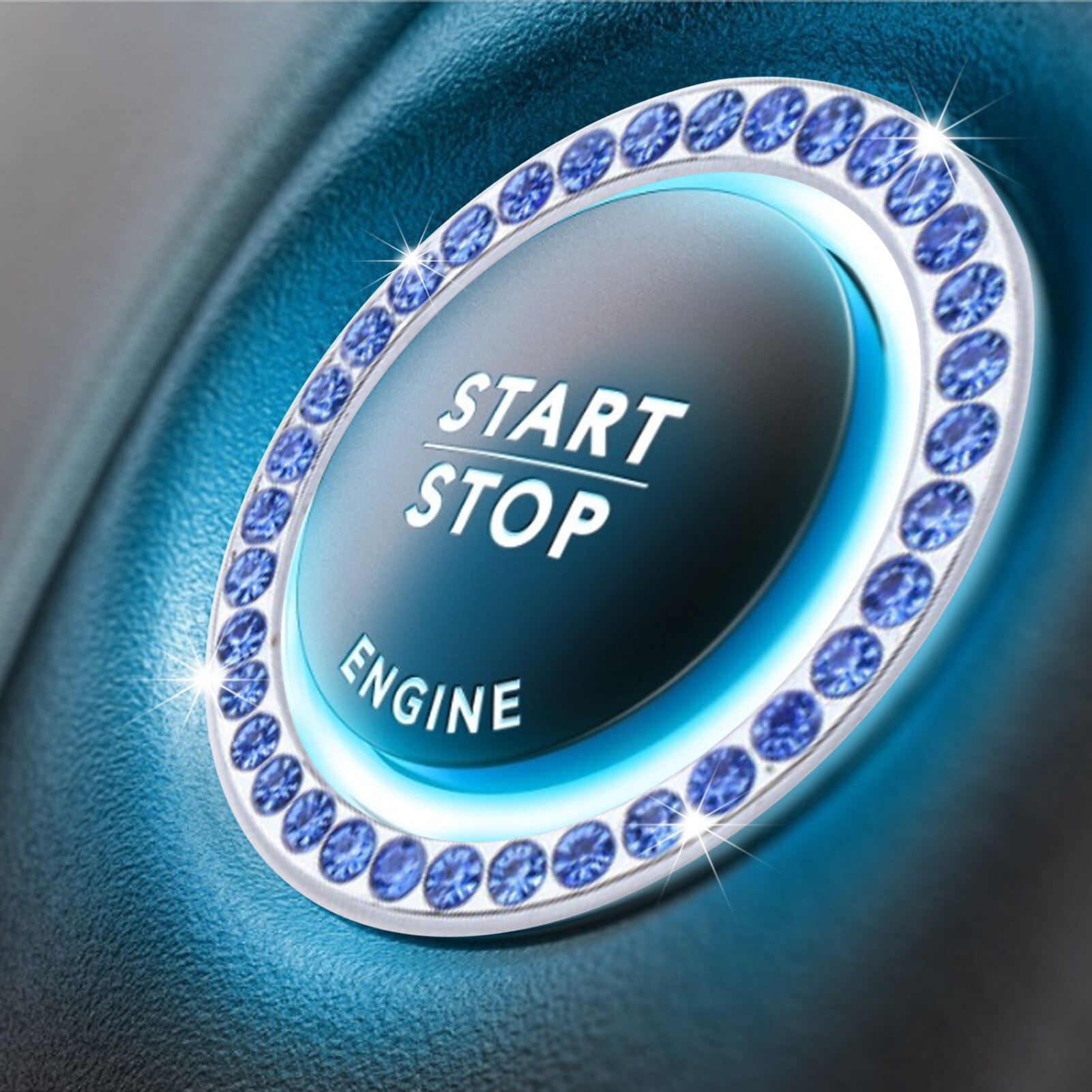 Auto Starter Switch Decor Auto-interieur Strass Ring Auto Starter Ring Decoratie Auto Interieur Decoratie Vrouw