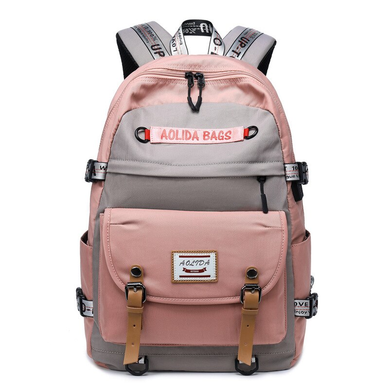 Filles lycée sacs à dos pour enfants sacs d'école collège Randoseru sac à dos Mochila Escolar livre sacs enfants Kinder Tassen: Gray-Pink