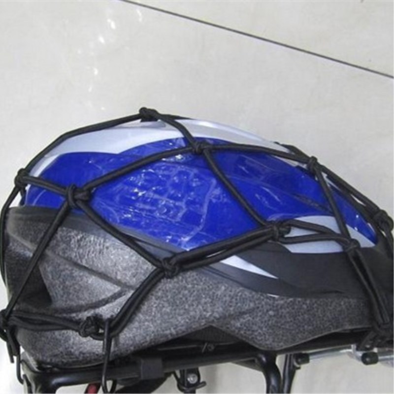 30*30cm Motorcycle Fuel Tank Helmet Net Cargo Luggage Jackets Elastic Mesh Web Bungee with 6 Hooks Black Moto Accessories