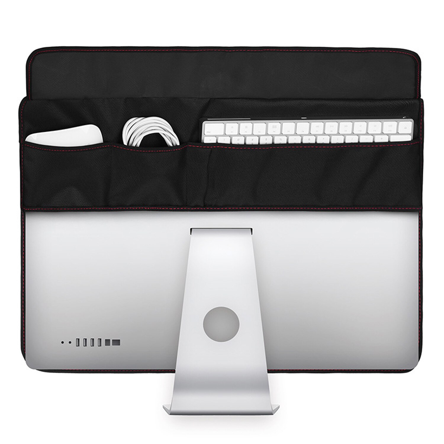 Vandtæt støvtæt beskyttelsesdæksel med lommer til 27 tommer apple imac lcd-skærm computerskærm sort