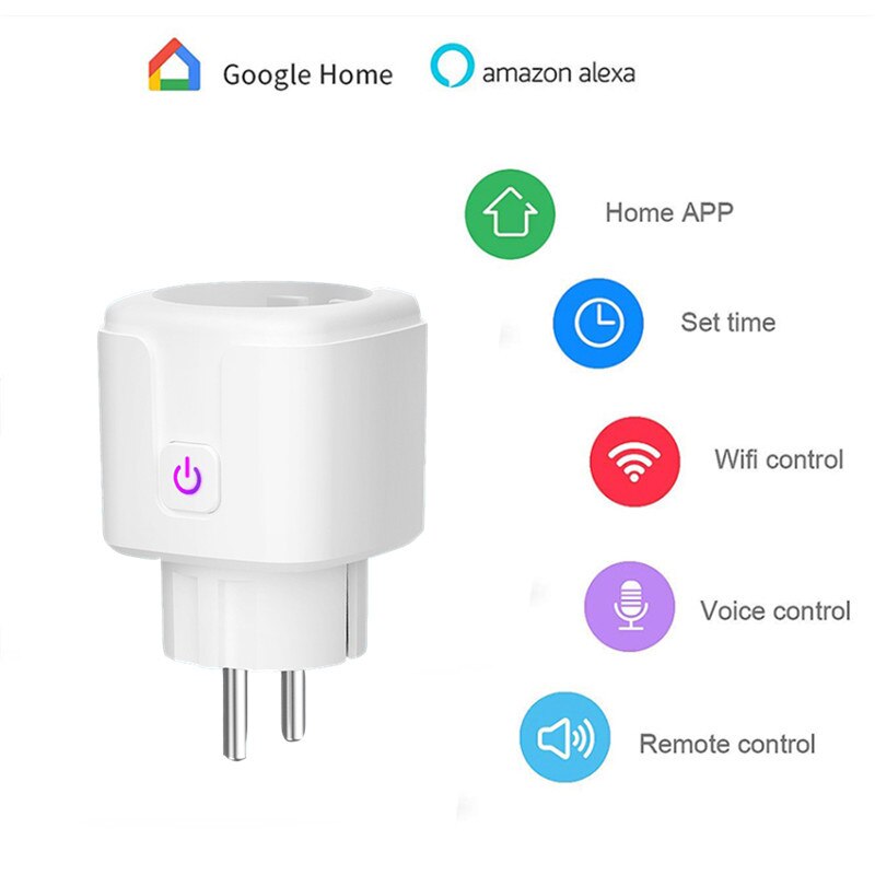 Wifi smart plug eu us uk adapter trådløs fjernbetjening stemmestyring strøm energi monitor stikkontakt timer stik til alexa google home