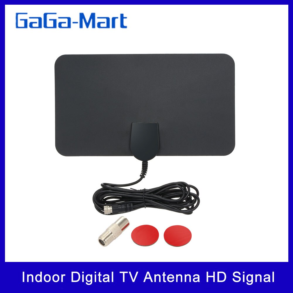 Indoor Digitale Tv Antenne Hd Signaal Flat Panel Uhf Fm Hdtv Antenne Signaal Ontvanger Zwart Home Digitale Tv Antenne
