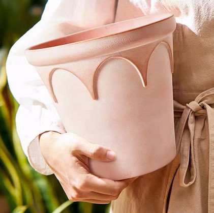 Red Pottery Pot Outdoor Flower Pots Breathable Rose Succulent Plant Planters Garden Supplies: WHITE