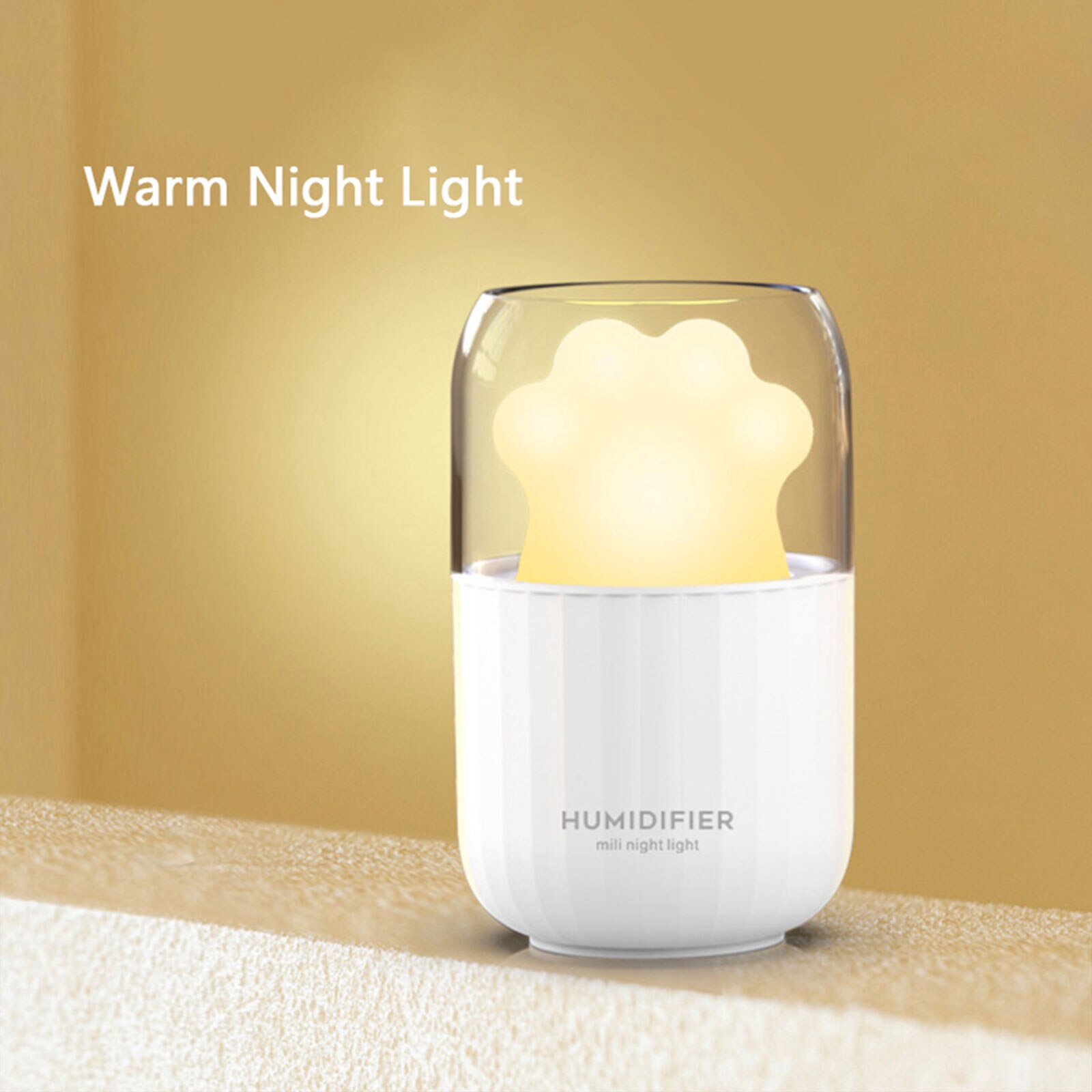 300ml Cat Claw Humidifier Color Gradient LED Night Light 2 Modes USB Charging Health Care Electronic Tool