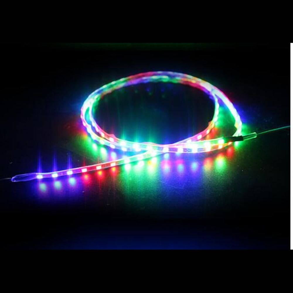 Tira de luces LED Flexible para decoración de coche y motocicleta, tira de luces LED de 45cm, 12V, resistente al agua, decoración del hogar