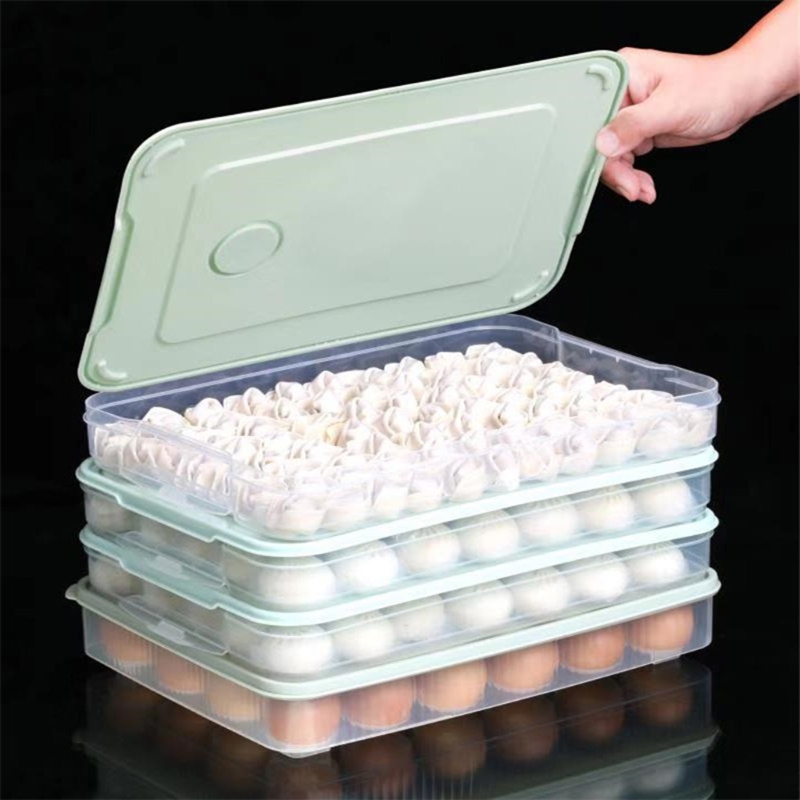 Flat Plastic Box for Kitchen Refrigerator Organization Transparent Food Storage Container for Kitchen Fridge Freezer Holder Box