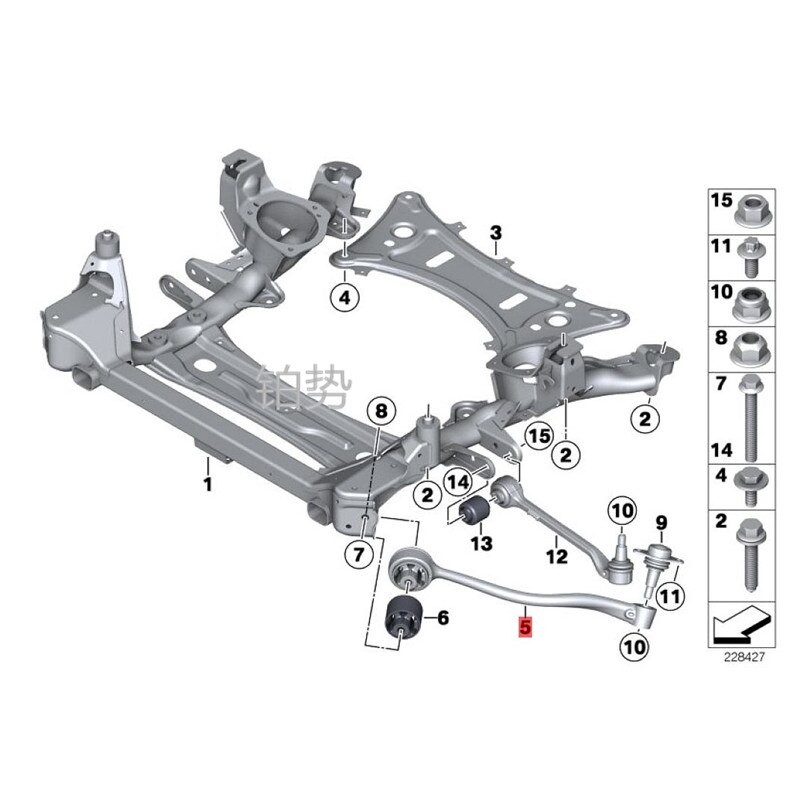 Tirant de voiture et support en caoutchouc gauche -b mwX3 F25 20dX N47N N52N 35dX roue avant sous suspension L bras inférieur L coude