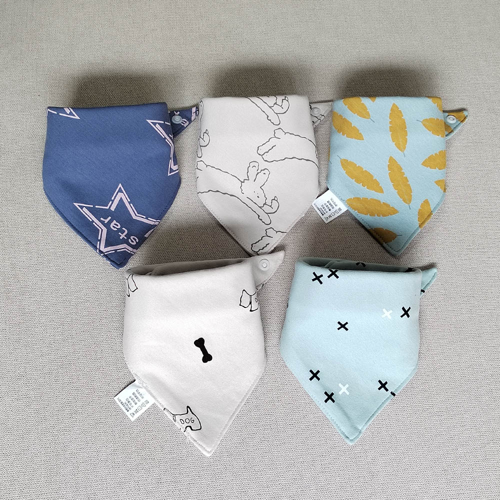 5 teile/los Baby Lätzchen Dreieck Doppel Baumwolle Lätzchen Cartoon Print Speichel Handtuch Baby Jungen Mädchen Fütterung Schürze Baumwolle Bandana Lätzchen: COFFEE