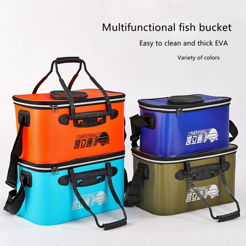 Live shrimp, live fish, oxygen box, thickened fishing bucket, multi-function folding bucket, fish box, fishing gear